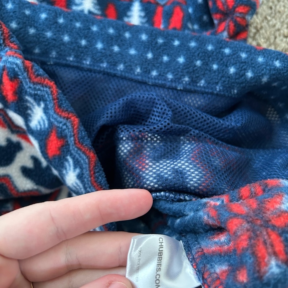 Chubbies Men's The Bearly Wild Quarter Zip Fleece Pullover Red White Blue Size M - Picture 10 of 11